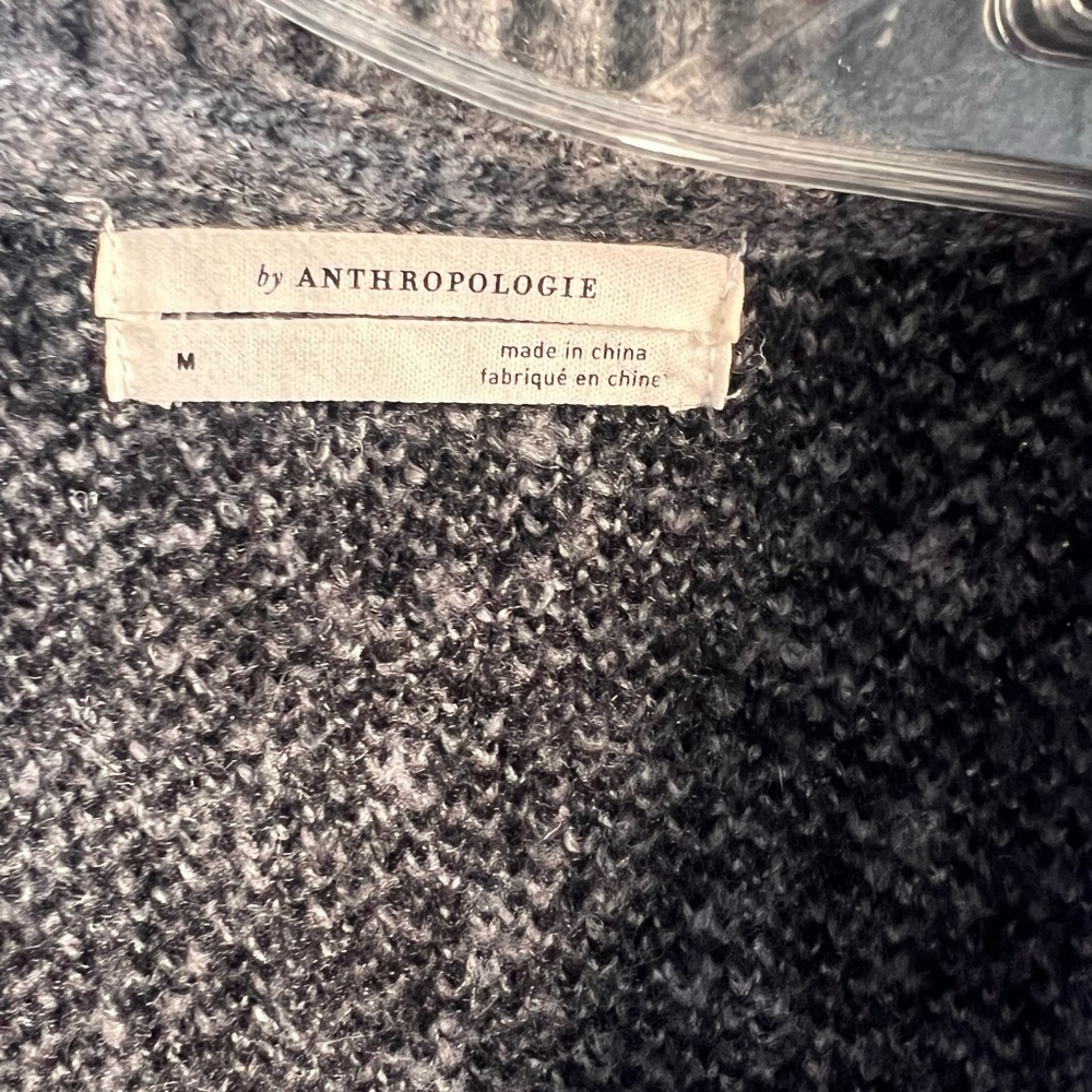 Anthropology Averie open front Gray Leopard Print Women's Sweater - Picture 7 of 8